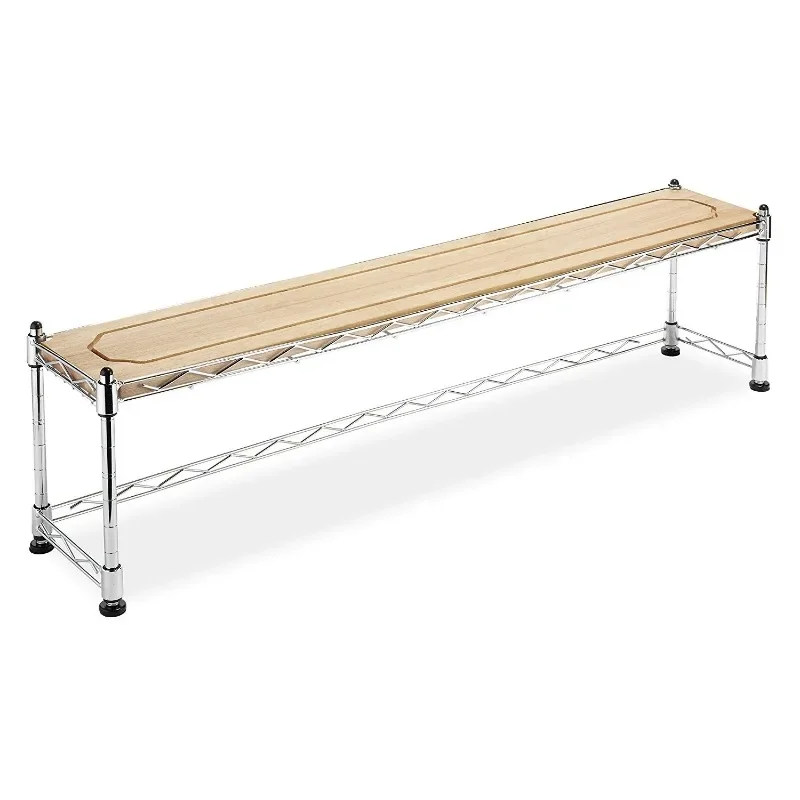 

Tool-new Sink Shelf, Multiuse Organizer, Wood and Chrome 40lb Capacity, Silver