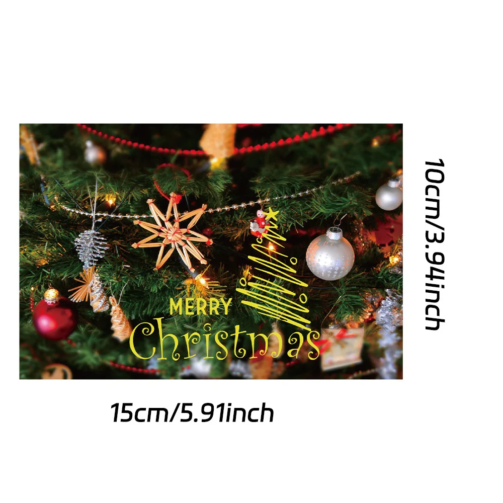 10pcs Christmas Holiday Decorative Cards Postcards Wall Room Desktop Minimalist DIY Creative Message Cards