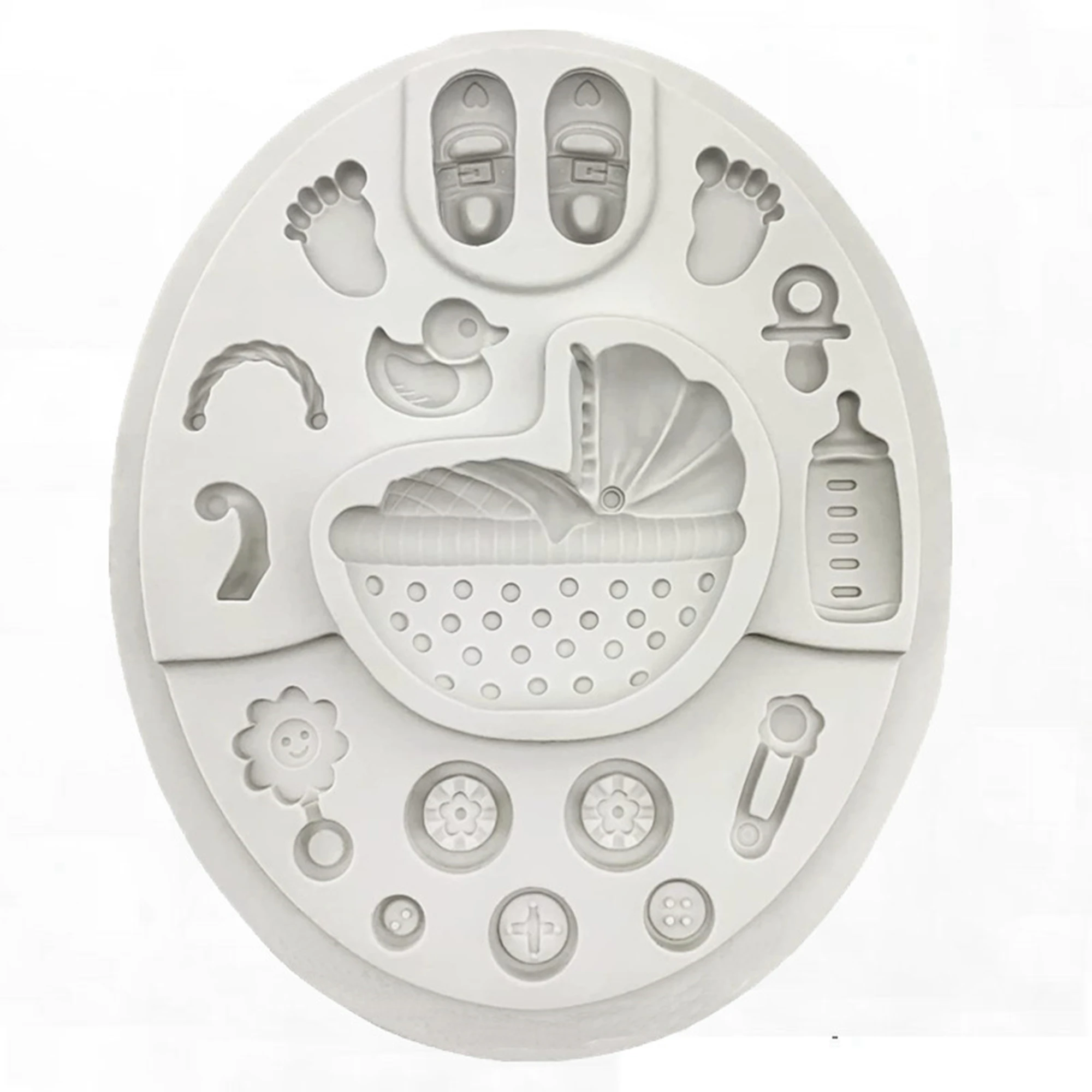 Baby Car Silicone Cake Sugarcraft Mold Resin Tools Baby Supplies Cupcake Cute Baby Baking Mould Fondant Cake Decorating Tools