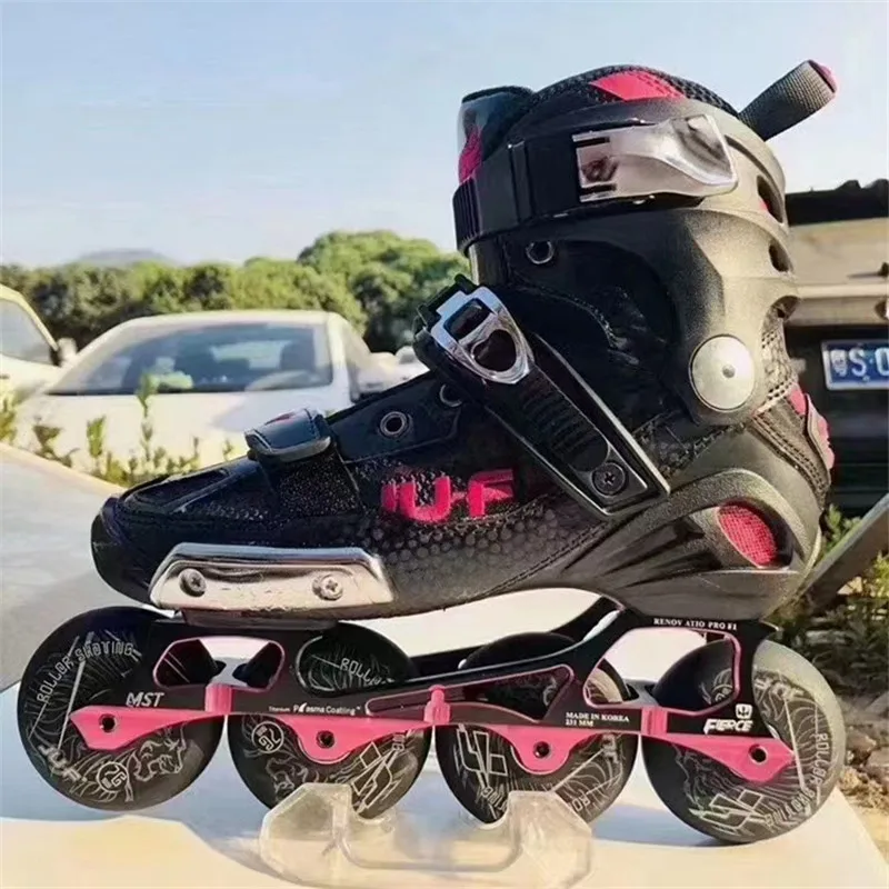 Dikkere Boot Volwassenen Eu 35 Tot 43 Slalom Fsk Slide Schaatsen Schoenen Voor Professionele Inline Skates Patines 85A Pu 7075 rockered Frame