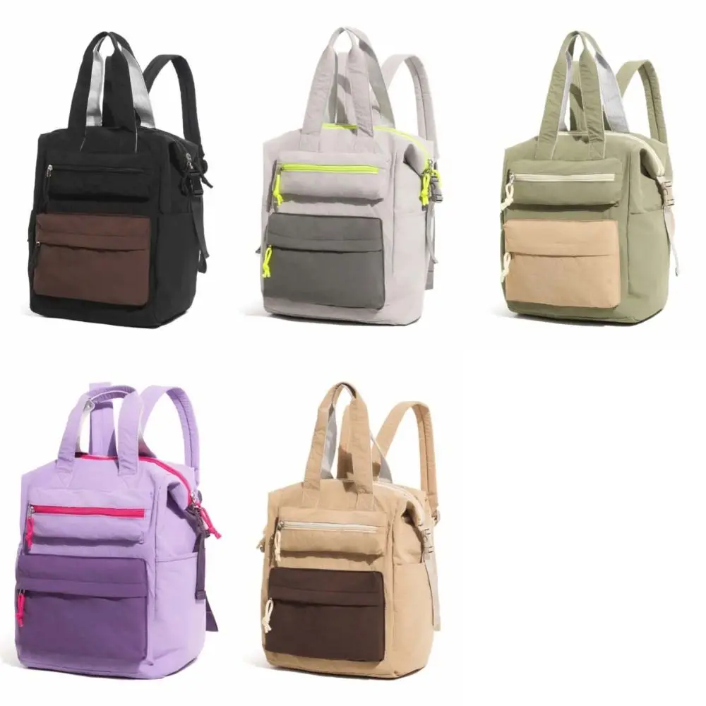 Large Capacity Dopamine Backpack Waterproof Adjustable Color Block Backpack Breathable Monkey Pendant Lightweight School Bag
