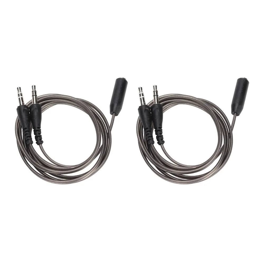 2PCS 3.5mm Female To Dual Male Headphone Splitter HiFi Stereo Noise Reduction Mic Y Splitter Cable Mic Earphone Splitter for PC