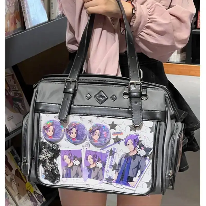 Bloom Japanese Beige Ita Bag Handbag Women Haruku Aesthetic Transparent Itabag Ladies Large Capacity Shoulder Bags 2024 New