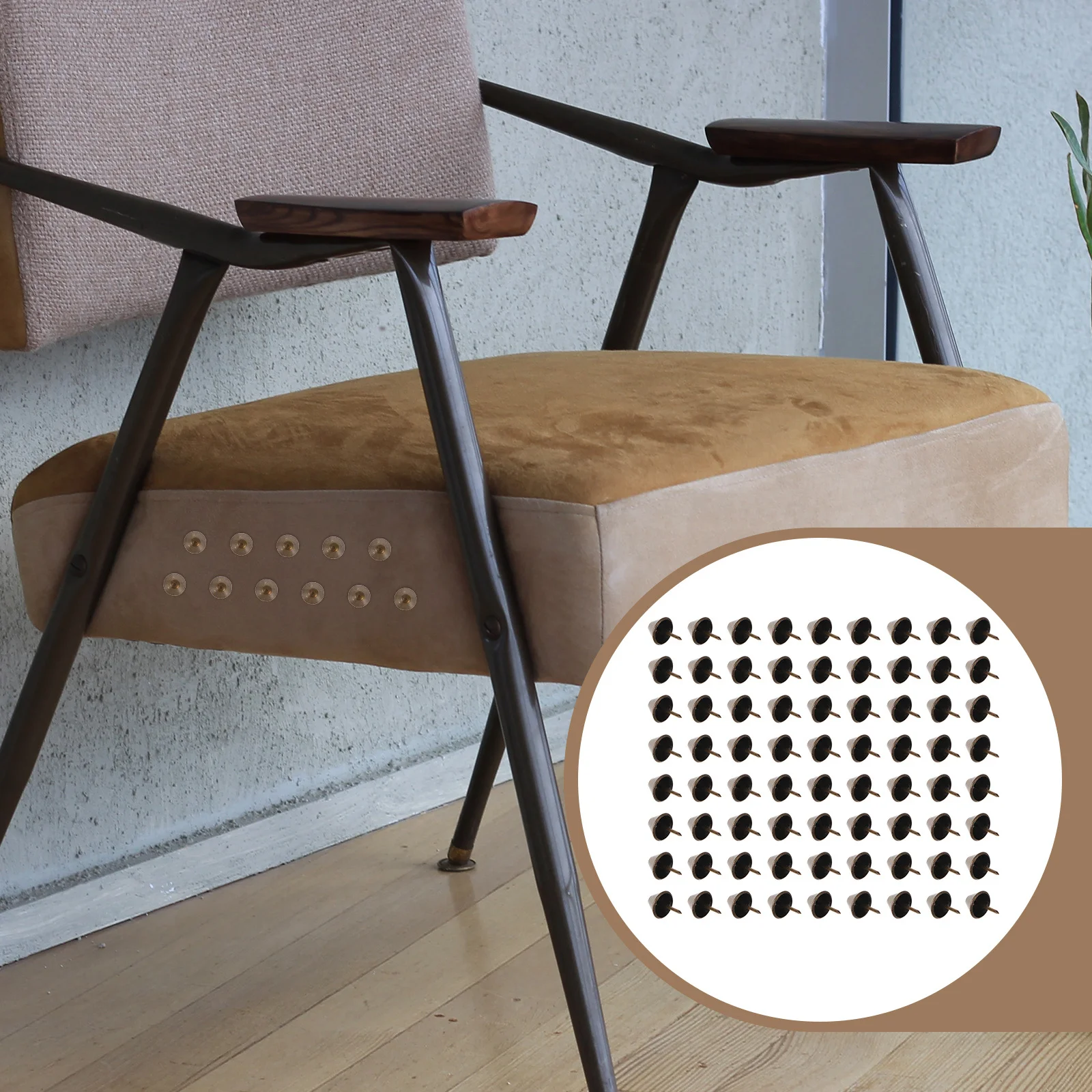 

100Pcs Upholstery Tacks Iron Furniture Nails Decorative Pins for Sofa Chair Bed Home Upholstery Nails Vintage Style