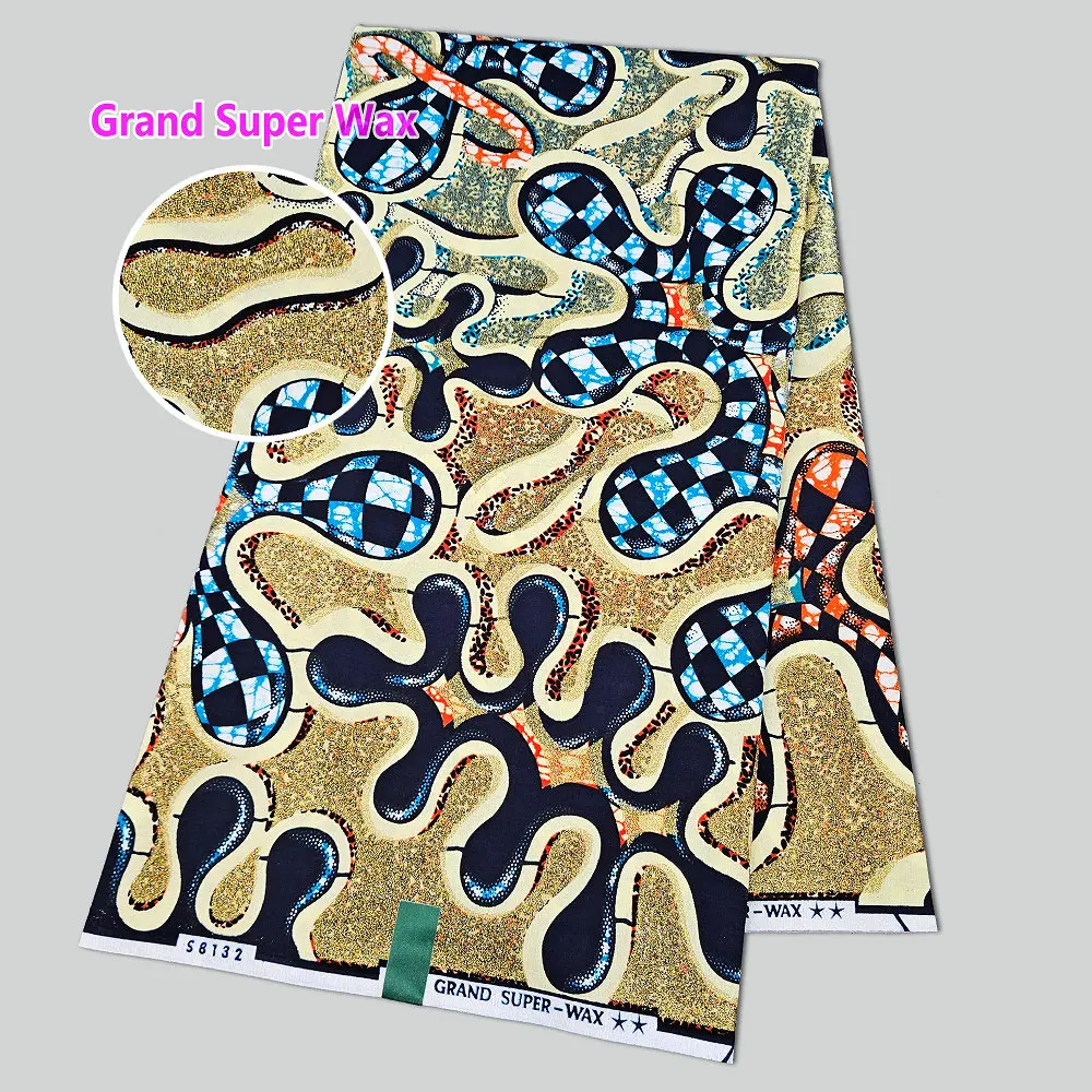 قماش شمع جراند سوبر هولندي أصلي، قماش شمع لامع لهولاند، لخياطة الملابس، التنورة، ديكو الزفاف والمهرجانات #1