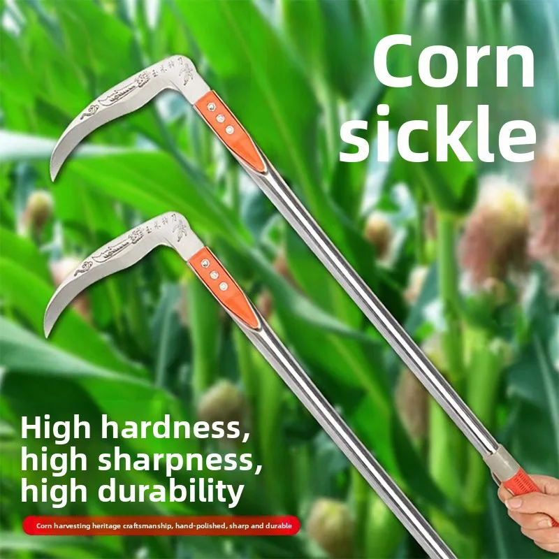 All Steel Curved Handle Agricultural Sickle Corn Stalks Wheat Straw Harvest Weeding