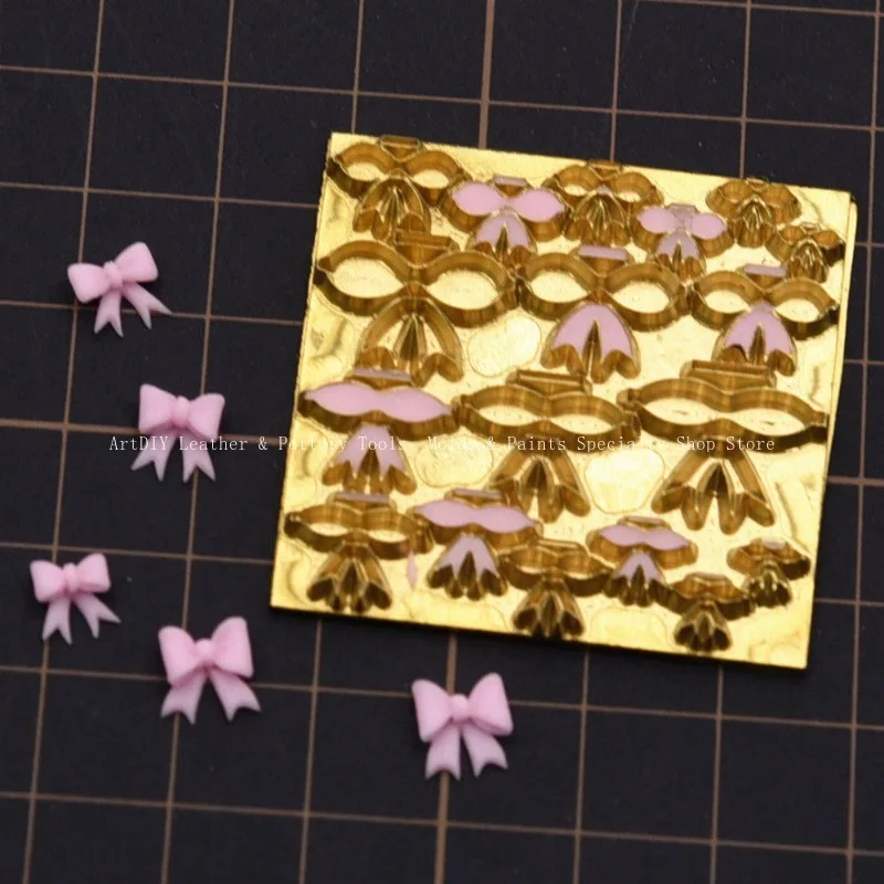 Butterfly Knot Copper Plate Knife Mold/Handmade DIY Ultra-light Clay Soft Pottery Colored Clay Pressing Mold view 3