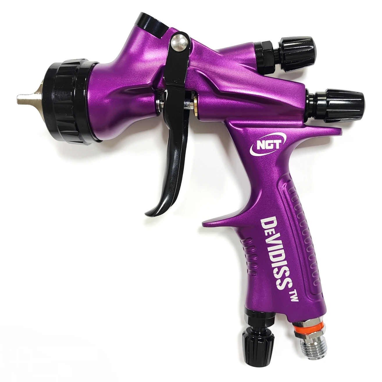 Kit de Pistola de Pintura DeVIDISS HVLP NGT Pro TE20 Lite Profissional com Bico de 1.3mm, Confortável para Aplicação em Todas as Tintas Automotivas