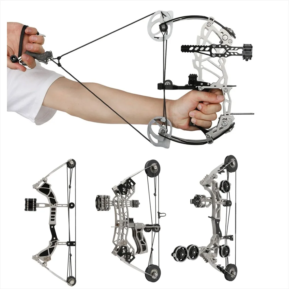 

Archery High-Elastic Steel Limbs MIni Compound Bow 10lbs/12lbs/16lbs/15-32lbs for Beginners Target Shooting Outdoor Practice