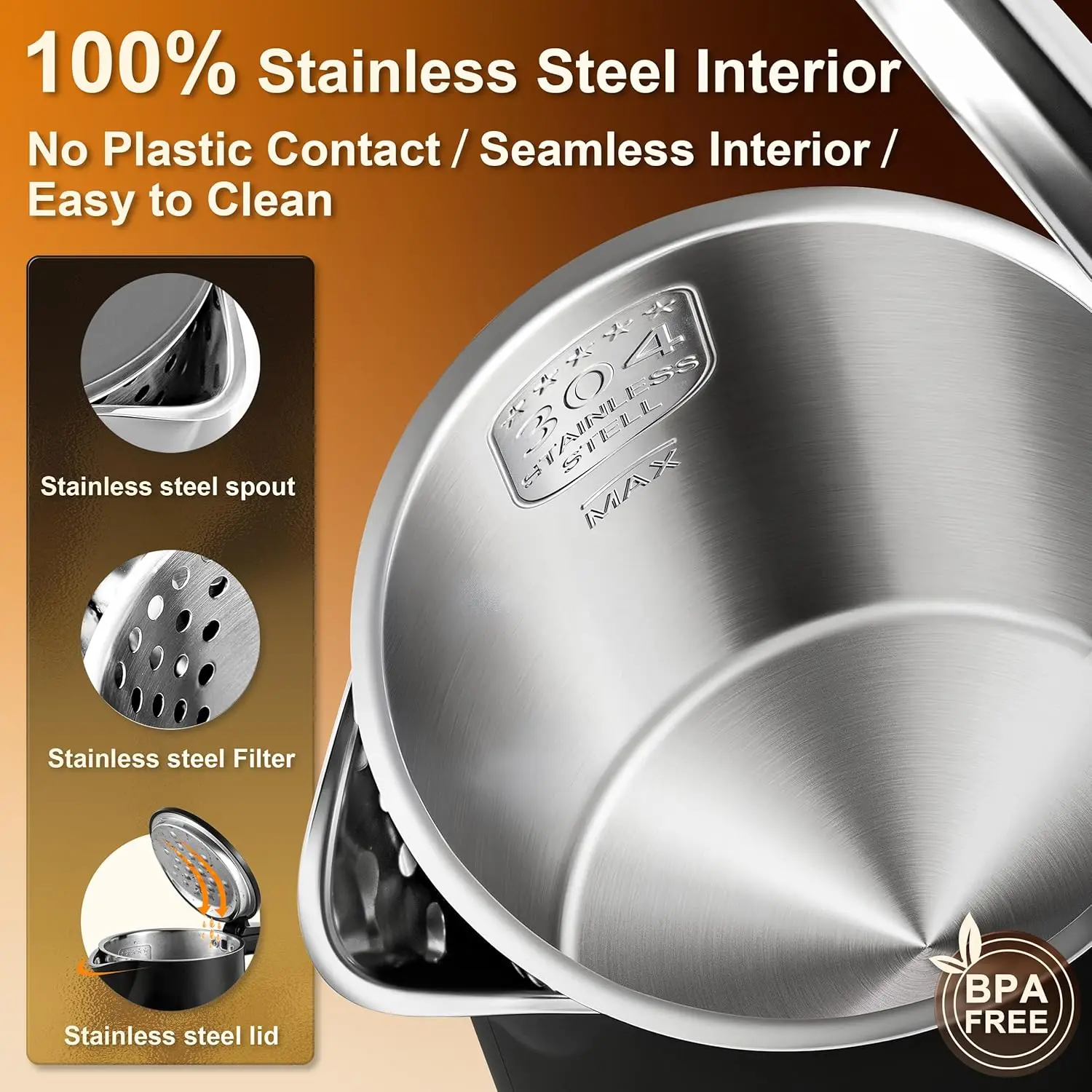 غلاية كهربائية سعة 0.8 لتر، جدار مزدوج، من الفولاذ المقاوم للصدأ 304، إيقاف تلقائي، غلاية سفر محمولة لرحلة العمل #6