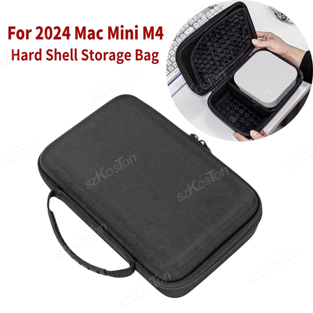 Travel Carrying Case for Mac Mini M4 Pro Desktop Computer And Mouse Portable Storage Bag EVA Hard Box for Mac Mini M4 PC