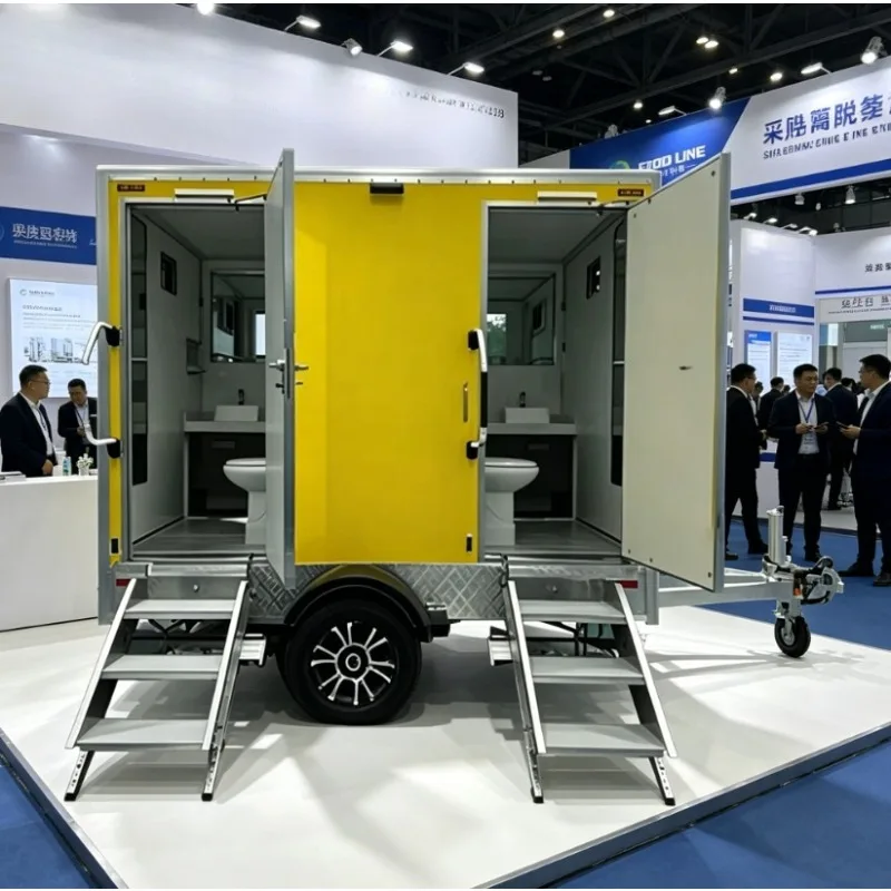 Custom Portable Modular Mobile Toilet Cabins Outdoor Removable WC Restroom, Mobile Toilets for Commercial Outdoor Project Use