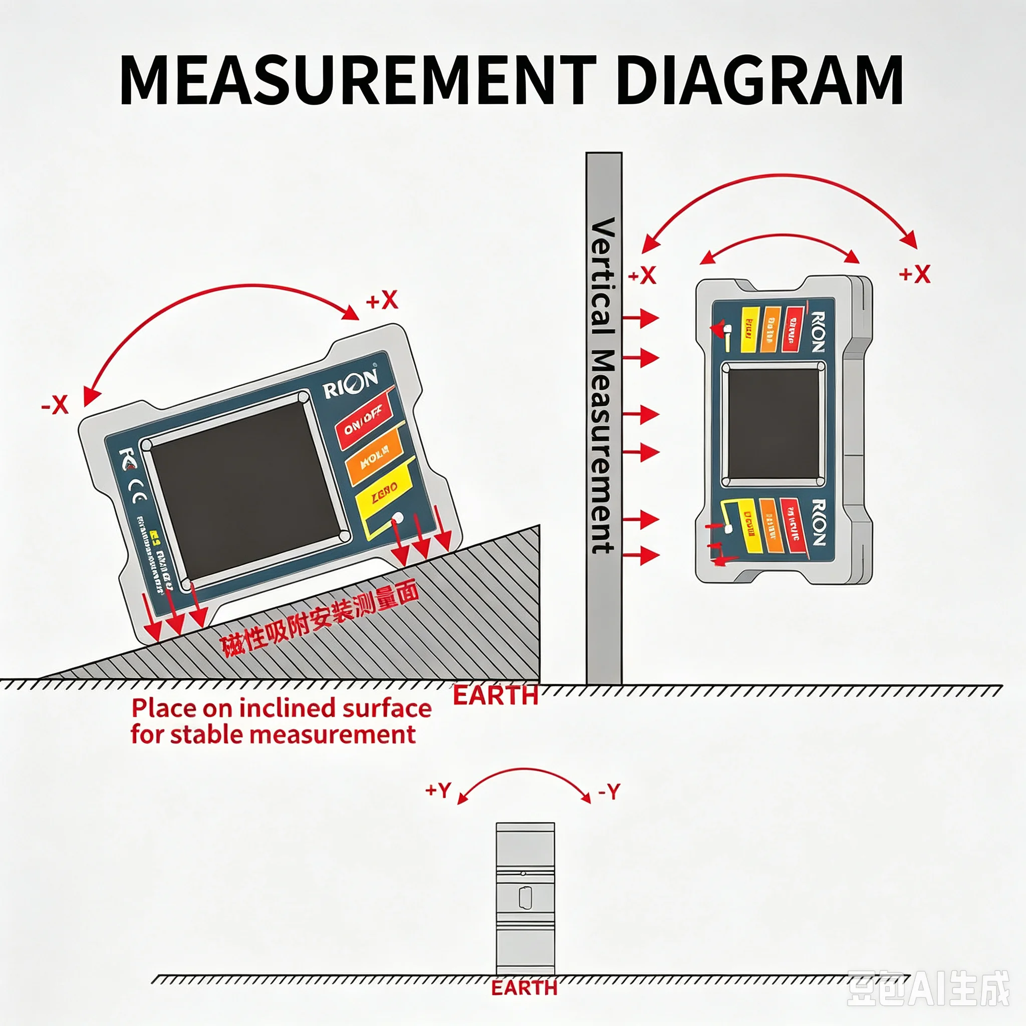 DMI410 Digital Inclinometer, Single‑Axis High Precision Electronic Level Gauge, Strong Magnetic Angle Measuring Tool