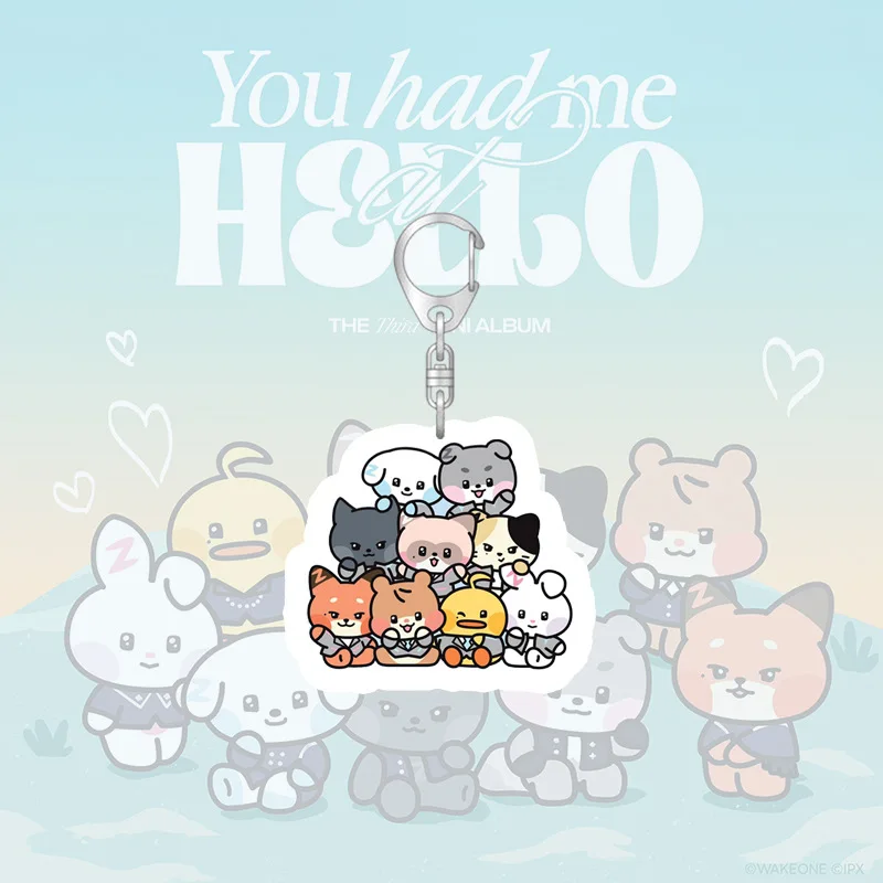 Kpop ZB1 portachiavi ZERONI Cartoon Cute acrilico ciondolo 5.5CM accessori per borse portachiavi ZEROBASEONE ZhangHao KimGyuVin Fans Gift