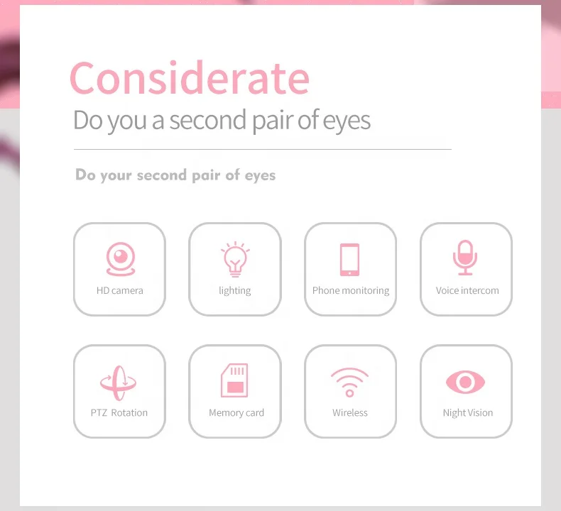 Telecamera di Sicurezza Interna Bianca con Visione Notturna HD1080P, Rilevamento Movimento, Montaggio a Parete e Telecomando - per Uso Domestico e Cortile