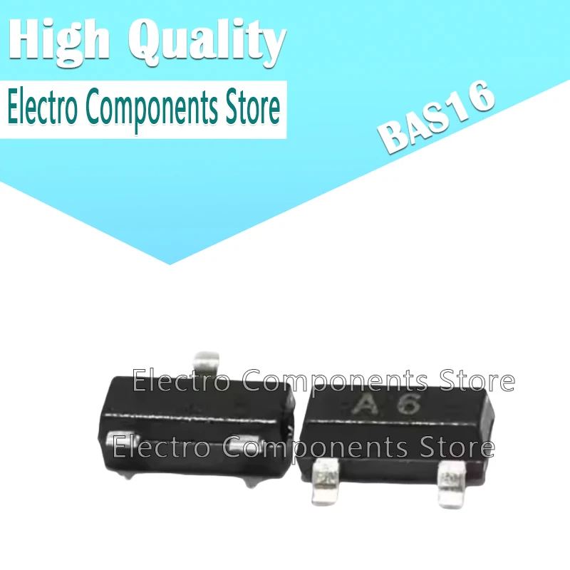 50PCS BAS16 (Marking A6) A6 SOT-23 0.2A/85V SWITCHING DIODE