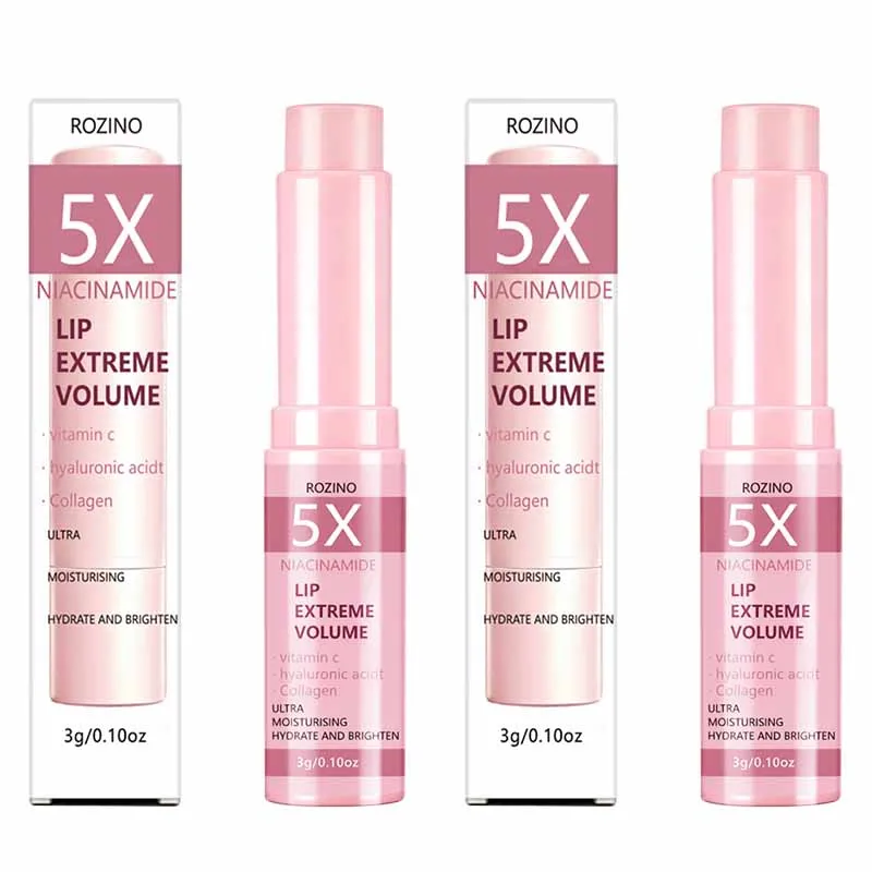 5X Niacinamide Instant Volume Lip Balm, met vitamine C, hyaluronzuur en collageen - Lippenbalsem met hoge glans, geschikt voor alle huidtypen, creëert sexy, glanzende en volle lippen - Verbetert het