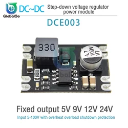 DC-DC Step-down Power Supply Module 6V-100V to 5V/9V/12V/24V 2A Adjustable Step-down Module Voltage Regulator For Arduino