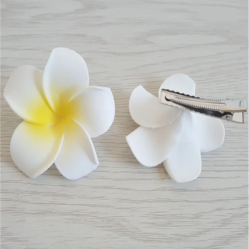 20-pack 5cm/7cm8cm/9cm Frangipani Simulation Lily EVA Swimsuit Bridal Foam Flower Party Bride Wedding Hairpin Headdress