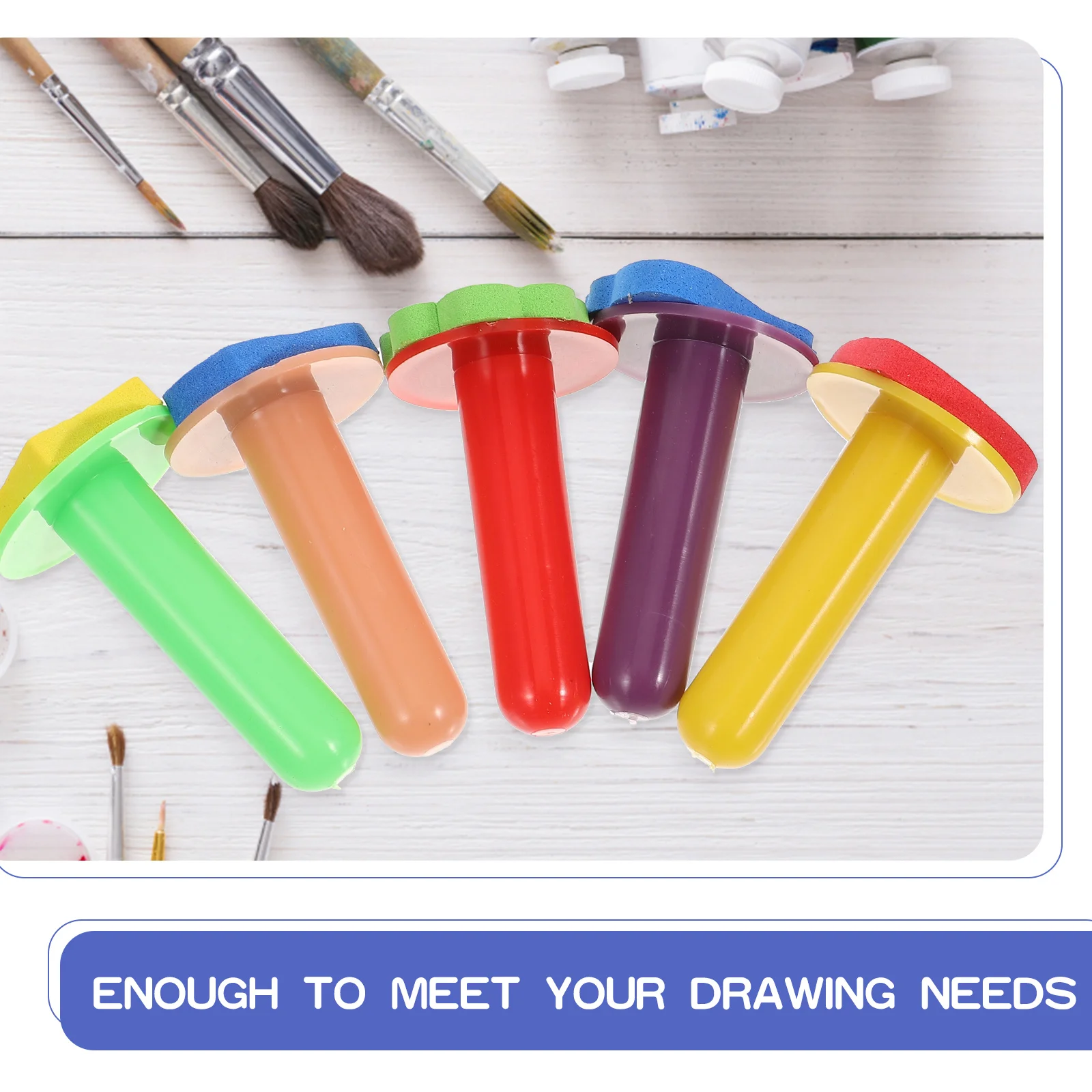 5 uds sellos de pintura para niños DIY Stamper suministros esponjas herramienta sello dibujo herramientas de plástico pintores Kits niño