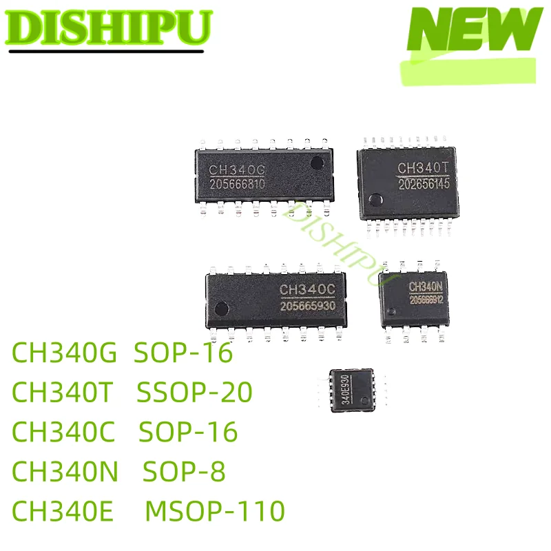 2PCS CH340G CH340T CH340C CH340N CH340E USB to serial port chip SOP8 10 16 SSOP20 patch IC