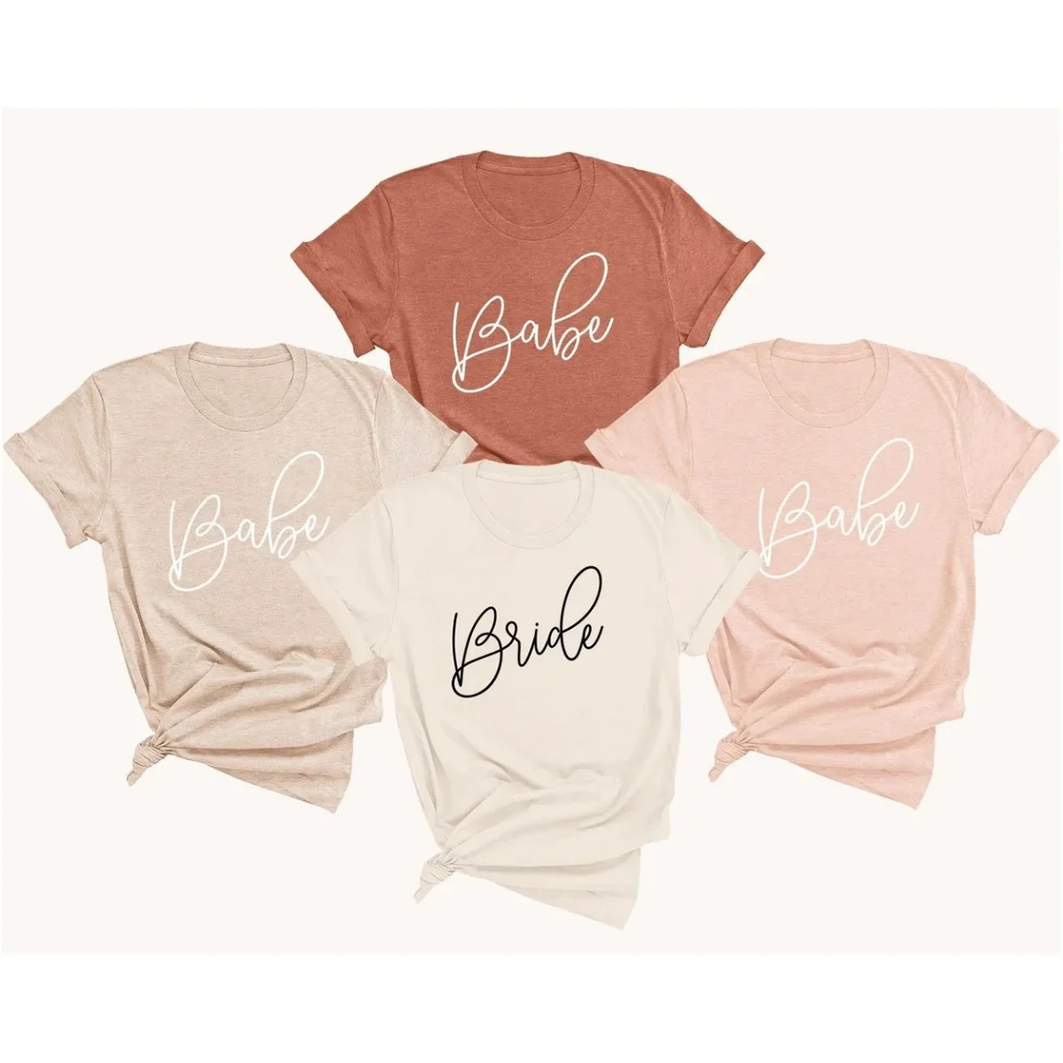 Bridesmaid Shirts Bachelorette Party Tshirts Beige Blush Tan Bride Babe Shirts Boho Bachelorette Party Ideas