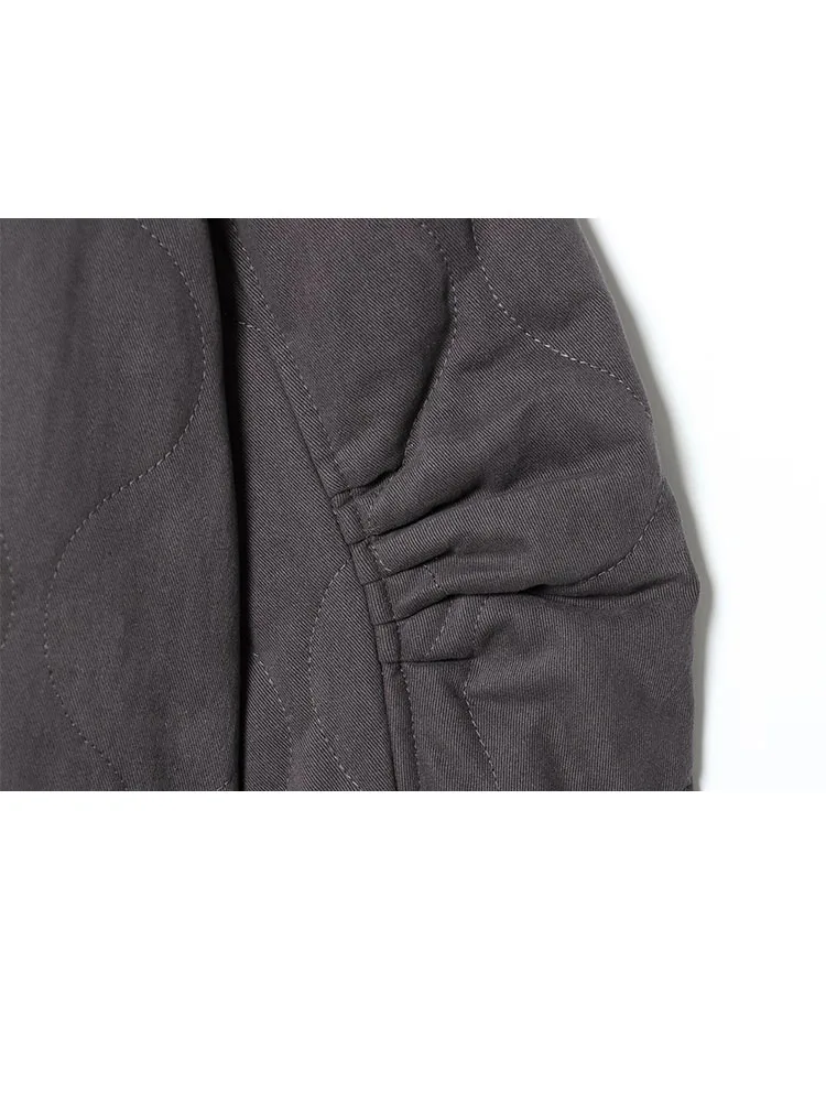 HH نساء 2025 شتاء موضة جديدة متعددة الاستخدامات فضفاضة مبطنة دافئة القطن معطف قصير أنثى بسيطة طويلة الأكمام انغلق Bomber سترة #6