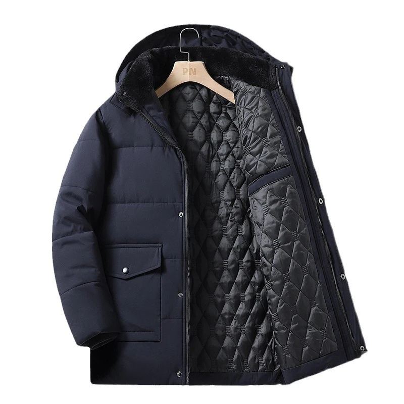 

Winter Mens Warm Windbreaker Parkas Fashion Men Cotton Down Padded Jackets Men Loose Snow Thermal Hooded Parkas Clothing 7XL 8XL
