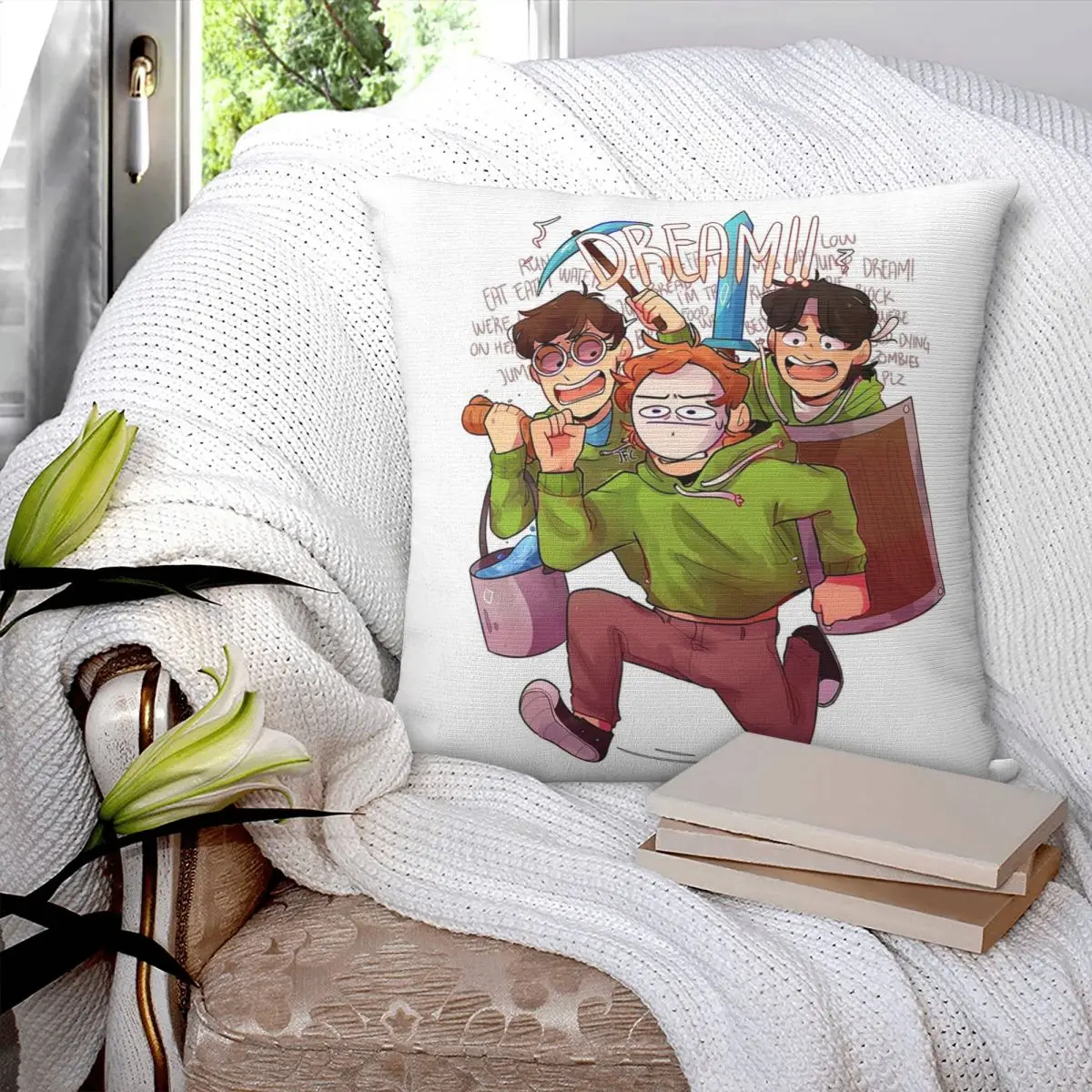 Chaotic Dream Team Square Pillowcase Pillow Cover Polyester Cushion Zip Decorative Comfort Throw Pillow for Home Sofa