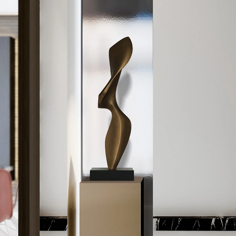 Modern Abstract Art Statues Wind Shape Vintage Metal Sculptures Smooth Matte Surface Wear Resistant Waterproof Decoration Crafts