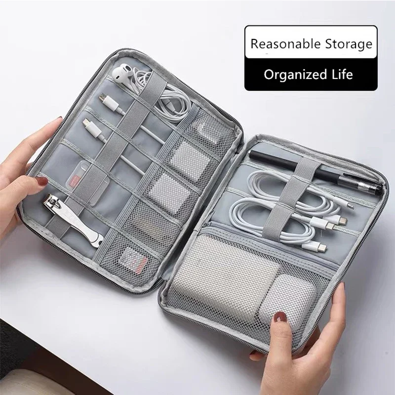 Portable Watch Organizer Multifunction Storage Bag for Apple Watch Strap Band Data Cable Earphone Travel Pouch Bag Holder Case