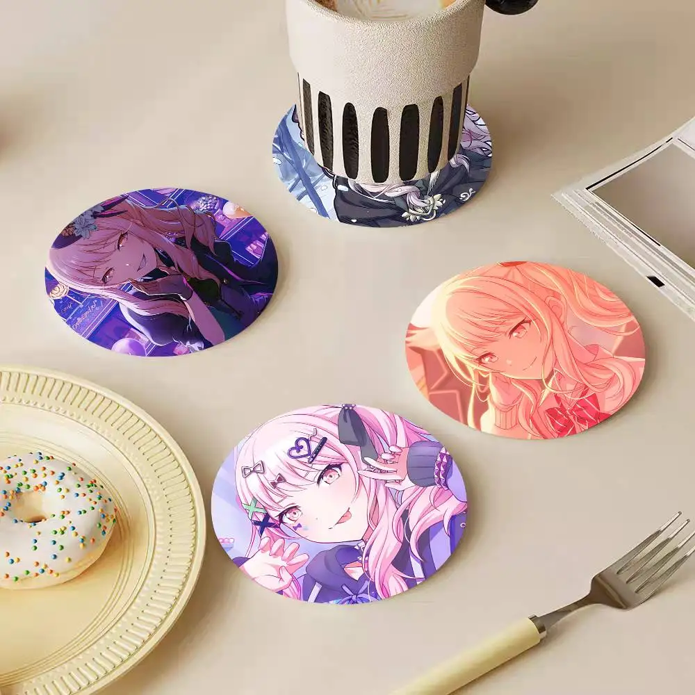 Role Mizuki Akiyama Round Wooden Coasters Suitable For Restaurants And Coffee Home Gift Choice Holidays