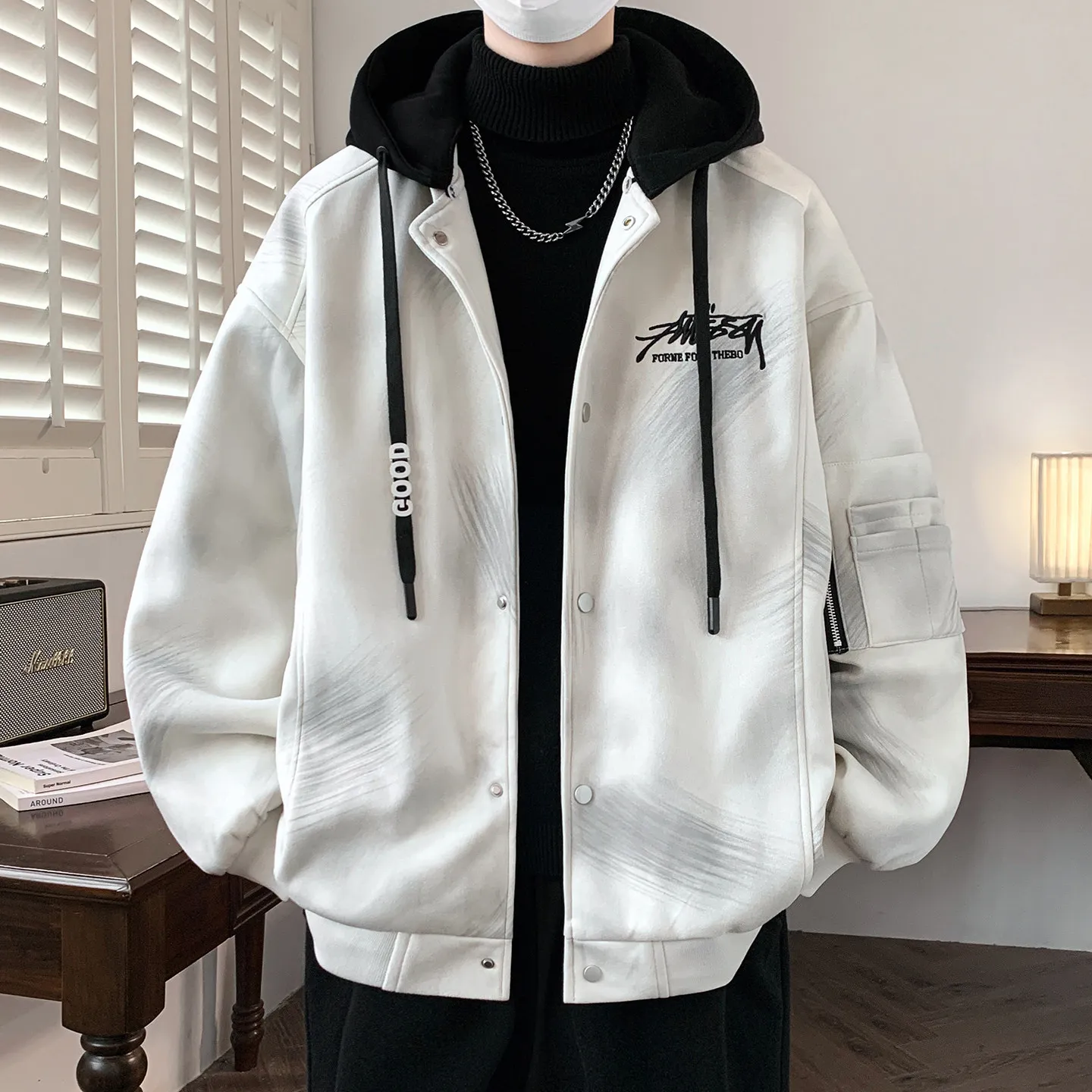 Early Autumn 2026 New Youth College Style Detachable Hat Jacket Spring and Autumn Trendy Versatile Personalized Men's Coat