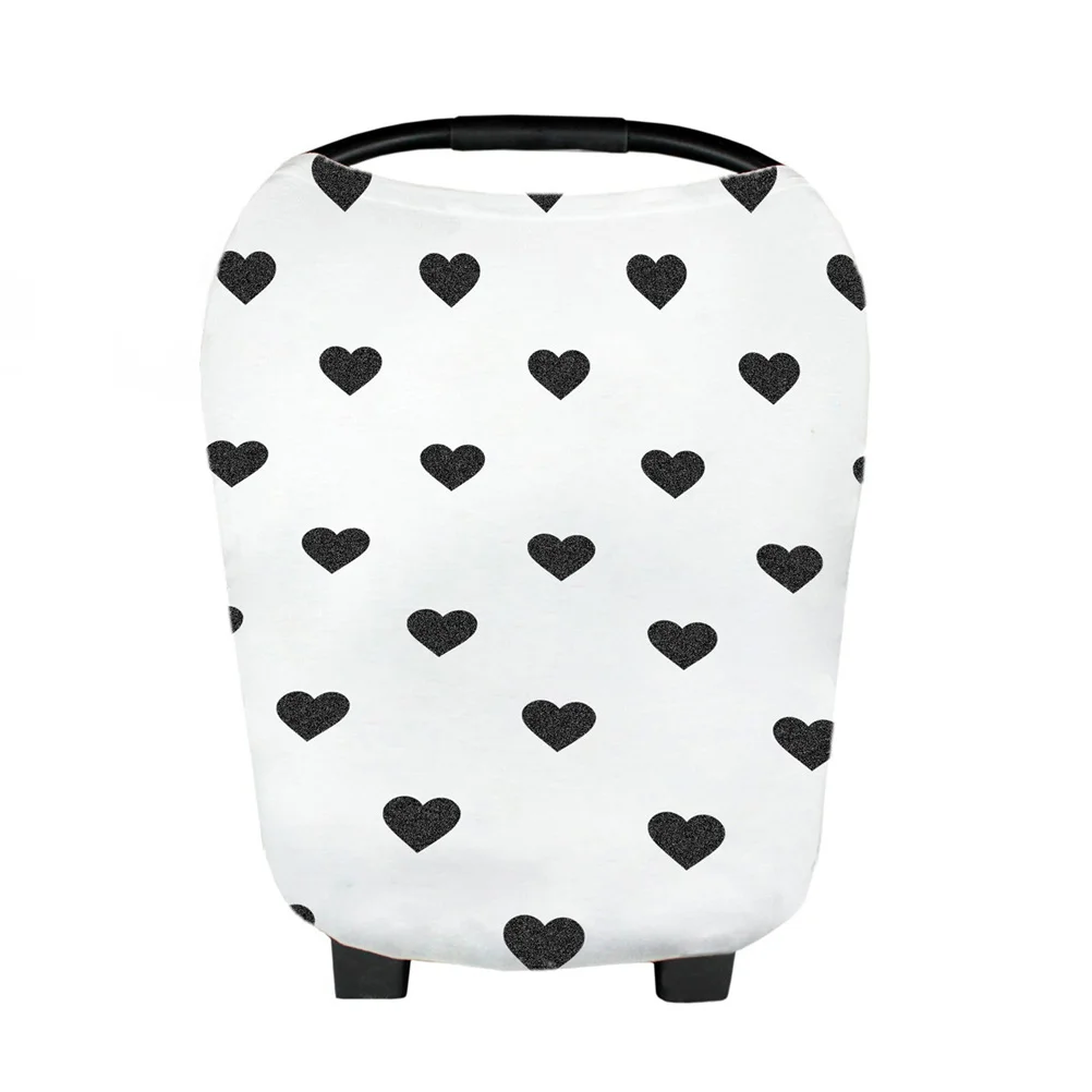 

Чехол на детское автокресло, белое сердце в форме сердца, шарф для кормления грудью, навес, чехол для тележки для покупок для мальчиков и девочек