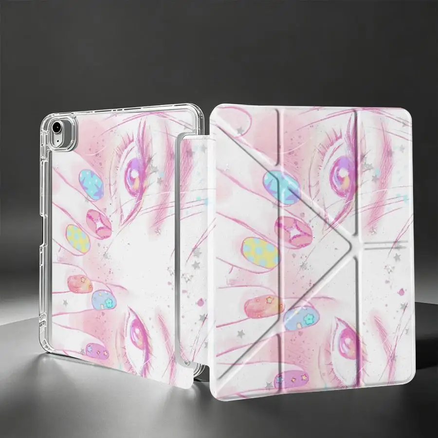 With Pen Slot Cover Tablet Case For Samsung Galaxy Tab S9 Plus S8 A8 A11 A9 Plus S7 FE S10 Lite Retro Fashion Anime Eyes
