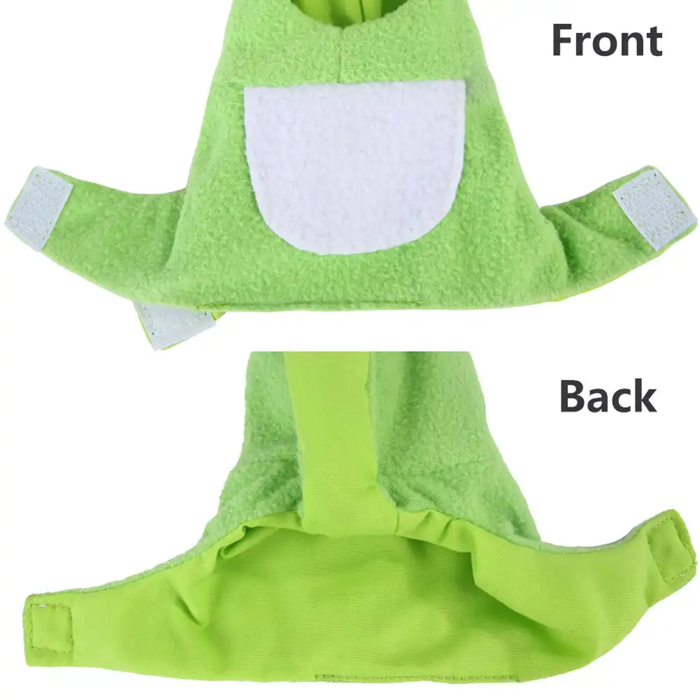 Funny Frog Shaped Birds Clothes Plush Flying Suit Parrots Costume Cosplay Outfit Winter Warm Hat Hooded Pet Bird Accessories