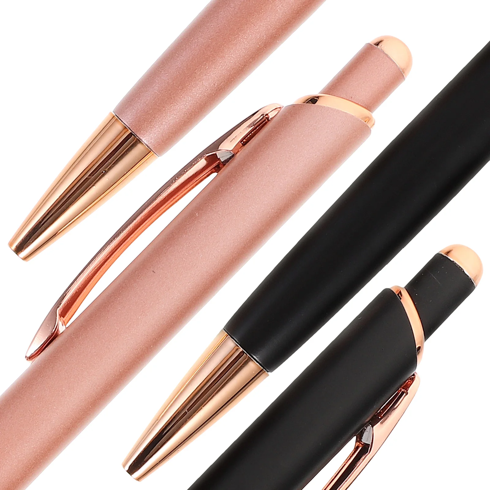 

4 Pcs Press The Ballpoint Pen Pens Nurse Daily Use Metal Multi Retractable Black Ink