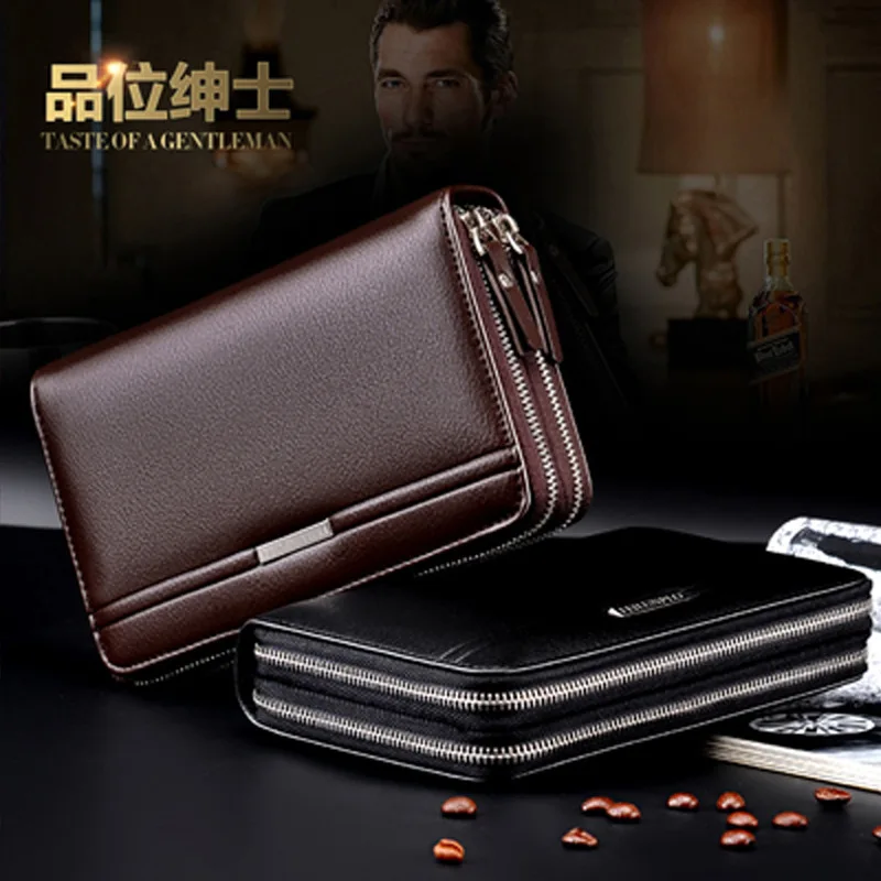 Mens Wallet Long Purse Leather Clutch Large Business Handbag Phone Card Holder Case Gift for Men Father Son Husband Boyfriend 가방