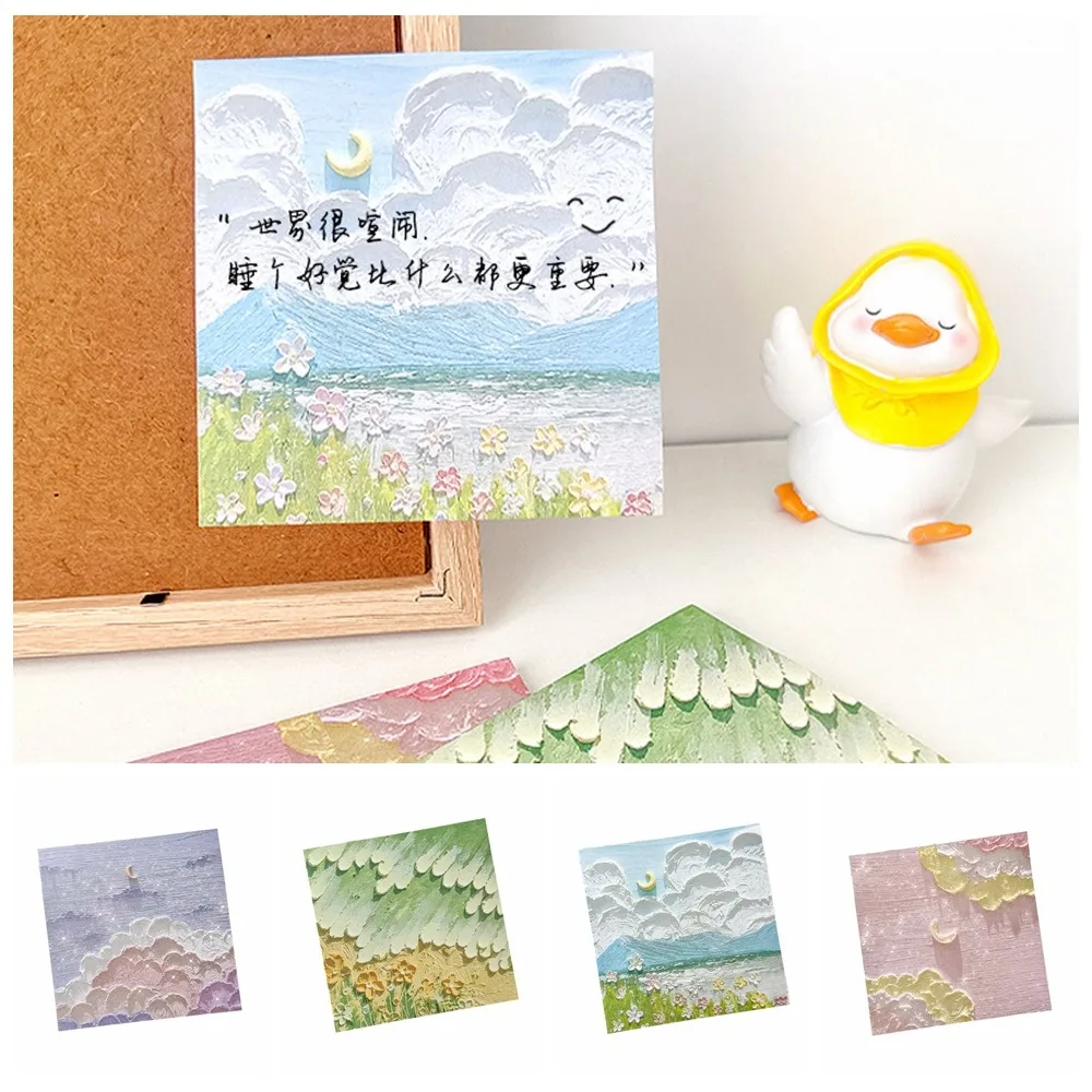 

Landscape Landscape Sticky Notes Oil Painting Stereo Perception Sticky Note Paper Memo Pad Exquisite Note Pad Office Supplies