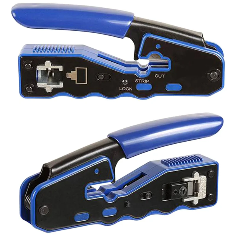 

A06R Network Lan Cable Tester RJ45 Crimp Tool Pass Through Modular CAT6 Cat5e Cat5 Crimping Kit 150PCS Through Connectors