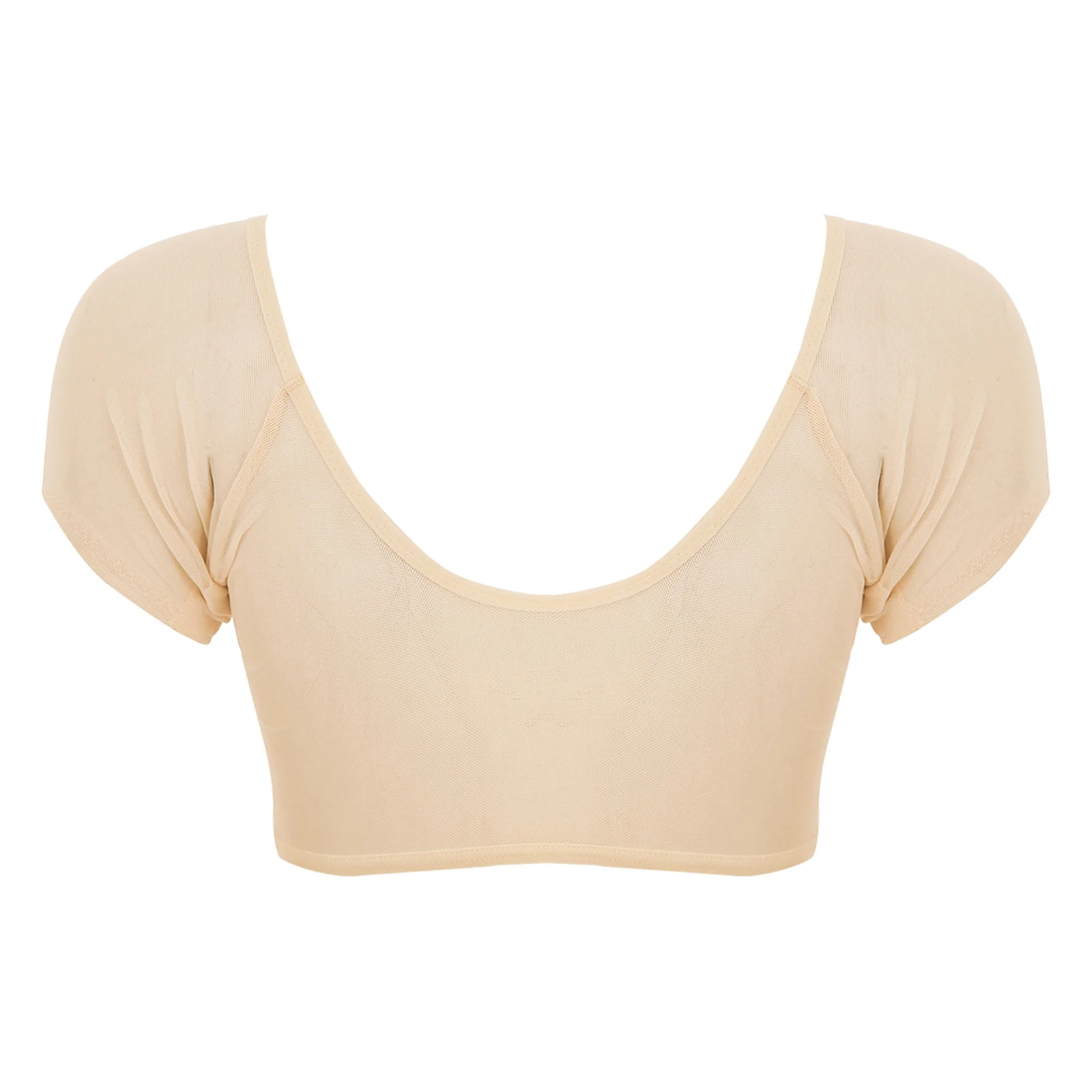 Chaleco de malla con protección para el sudor para mujer, ropa interior, almohadillas para el sudor, Top corto, blusa, chaleco de entrenamiento, disfraz de Fitness, lencería