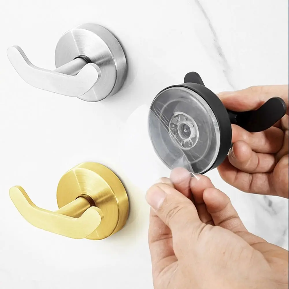 

Modern Suction Cup Powerful Vacuum Hook Stainless Steel Dual Hooks Bathroom Towel Hooks Detachable Waterproof Wall Hanger Toilet
