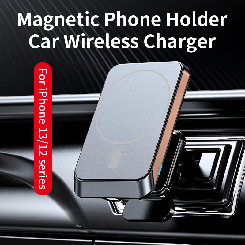 GTIMLMC Magnet Phone Bracket Vent Mount For iPhone 12 Mini 13 Pro Max Qi 15W Quick Charging Magnetic Car Wireless Charger Holder