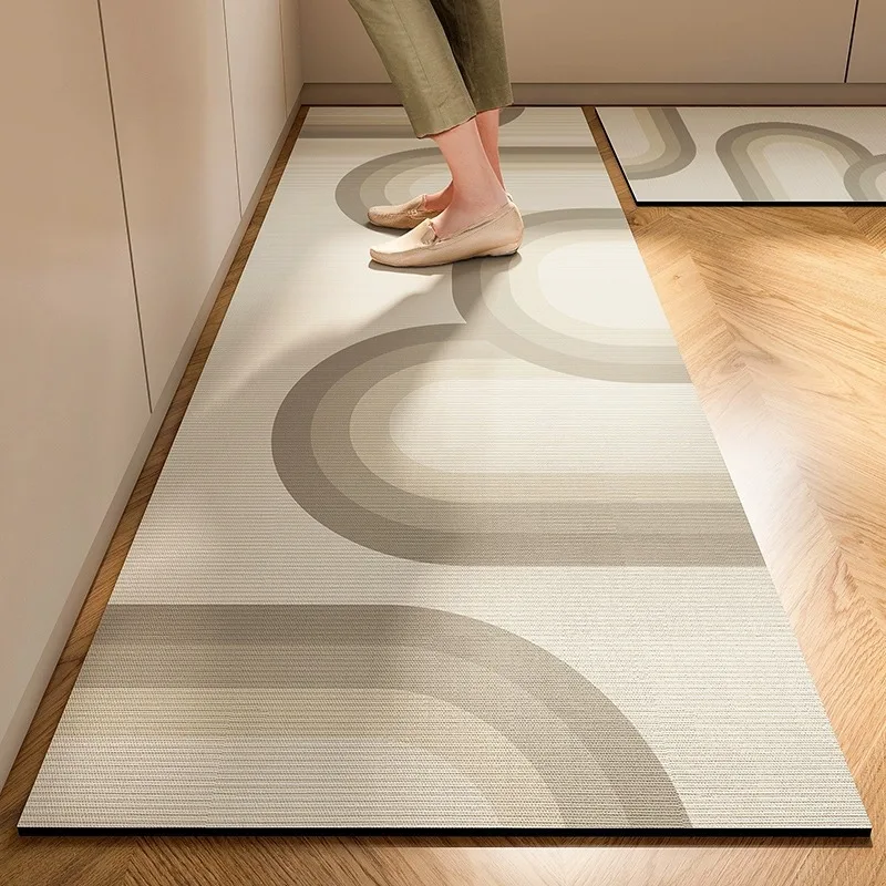 Japanische minimalistische rutschfeste Bodenmatte für den Hausgebrauch – ruhige Küchenbodenmatte im cremefarbenen Stil, Badezimmermatte, Fußmatte, Teppich – Detail 8