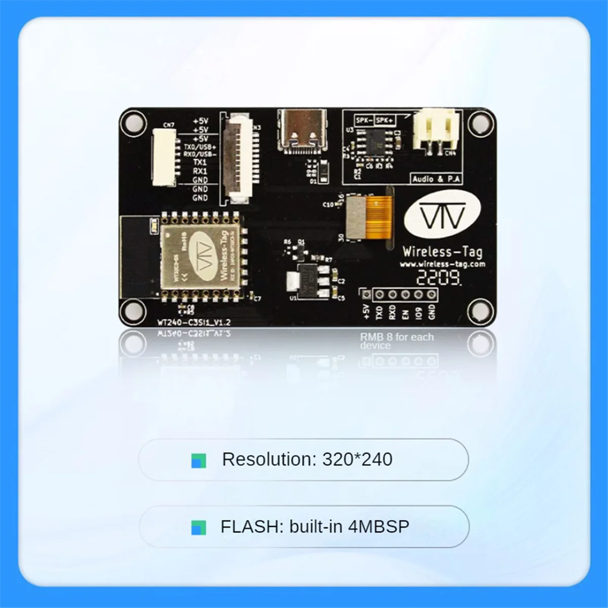 Tela serial de 2,4 polegadas WIFI Bluetooth IPS baseada no módulo ZX240-C3SI1 ESP32-C3 placa de desenvolvimento