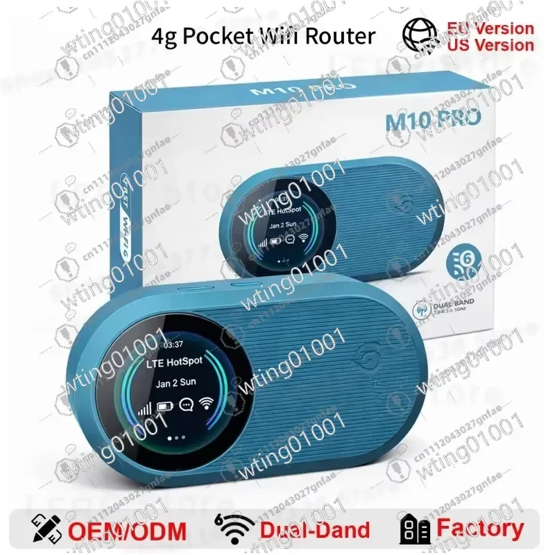 for WiFi 6 4G LTE Modem Portable Wireless Router 3000mAh Battery Type-C 300Mbps Pocket Travel Device with LCD Display