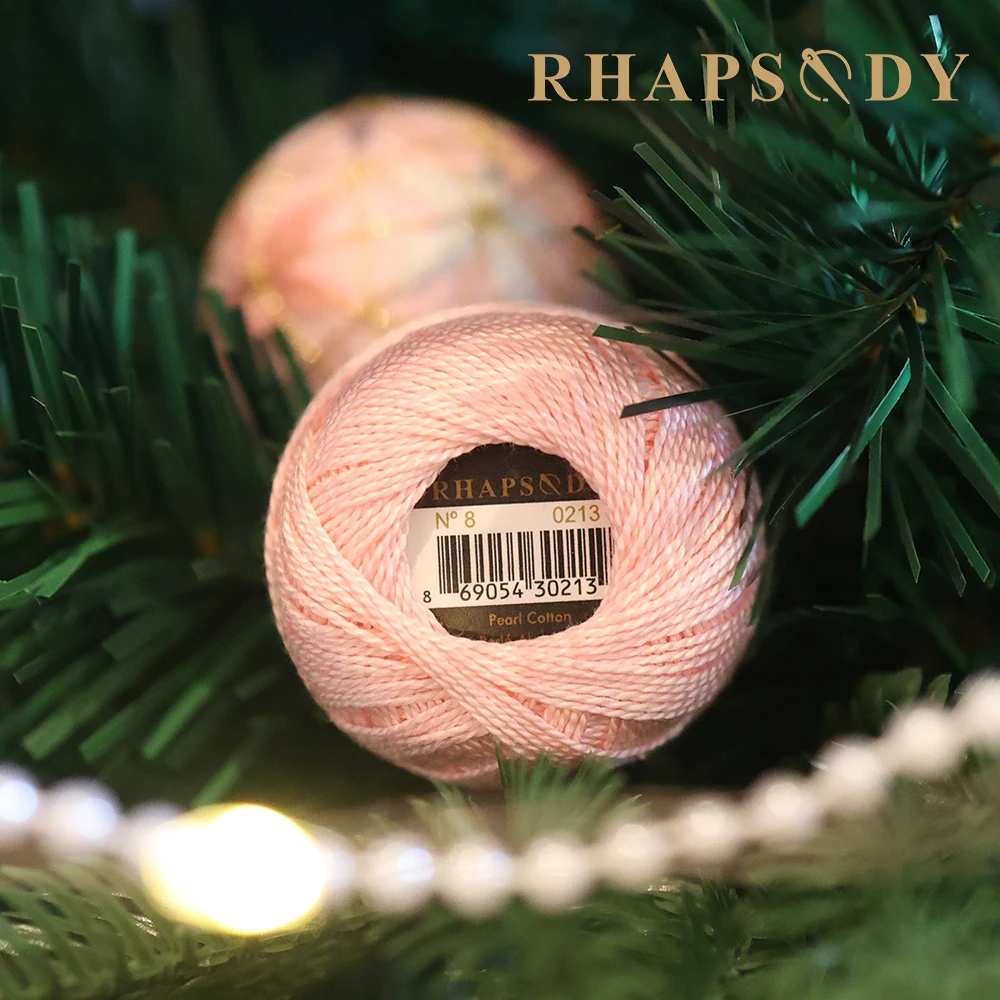 Rhapsody-Größe # 8 Perlen-Baumwoll-Häkelfaden-Stickerei, doppelt merzerisierte lange Stapel, ägyptische Baumwolle, NEUE FARBEN, 12 Bälle pro Box – Detail 6