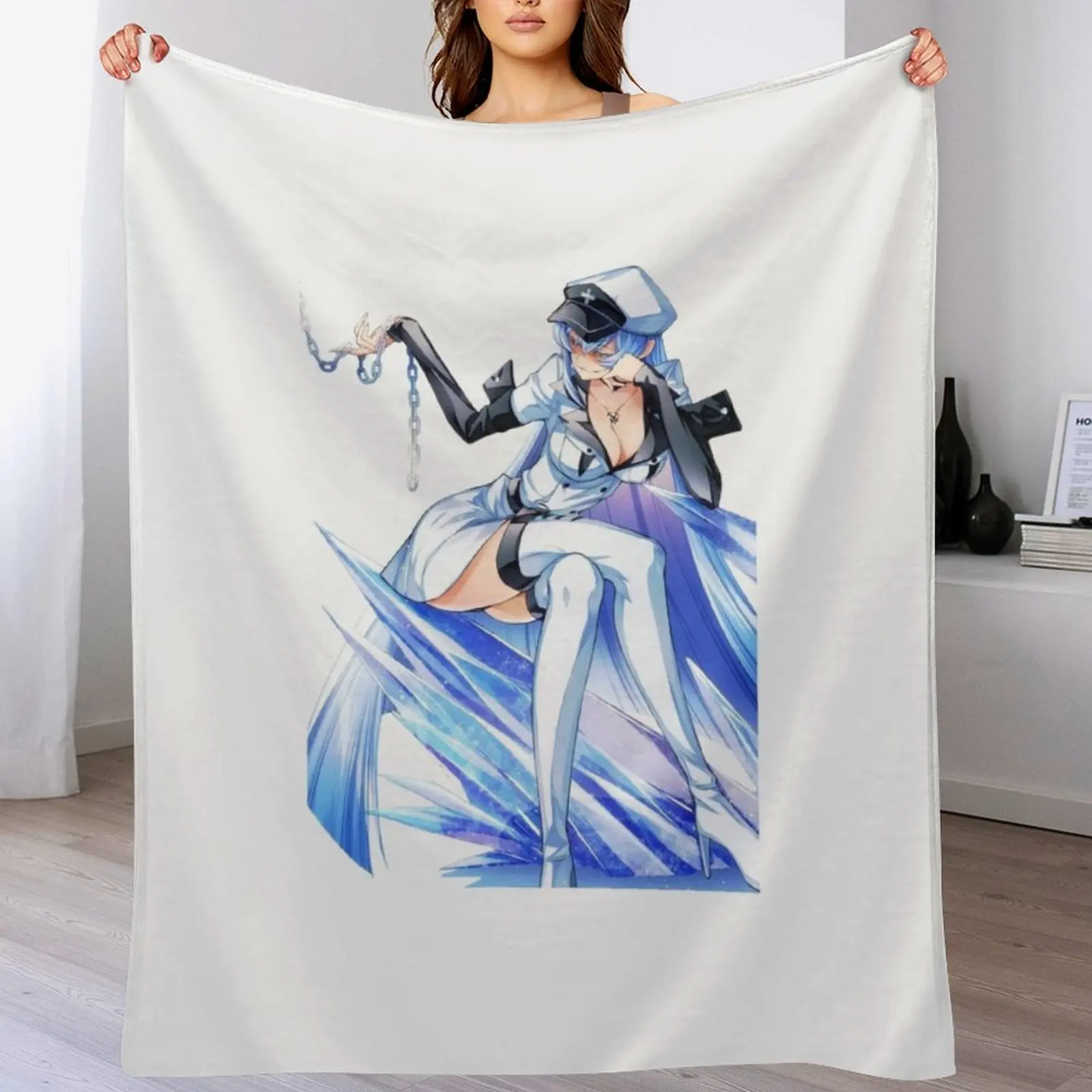 

Esdeath manga Waifu : Akame ga Kill Throw Blanket Decorative Throw Camping Blankets