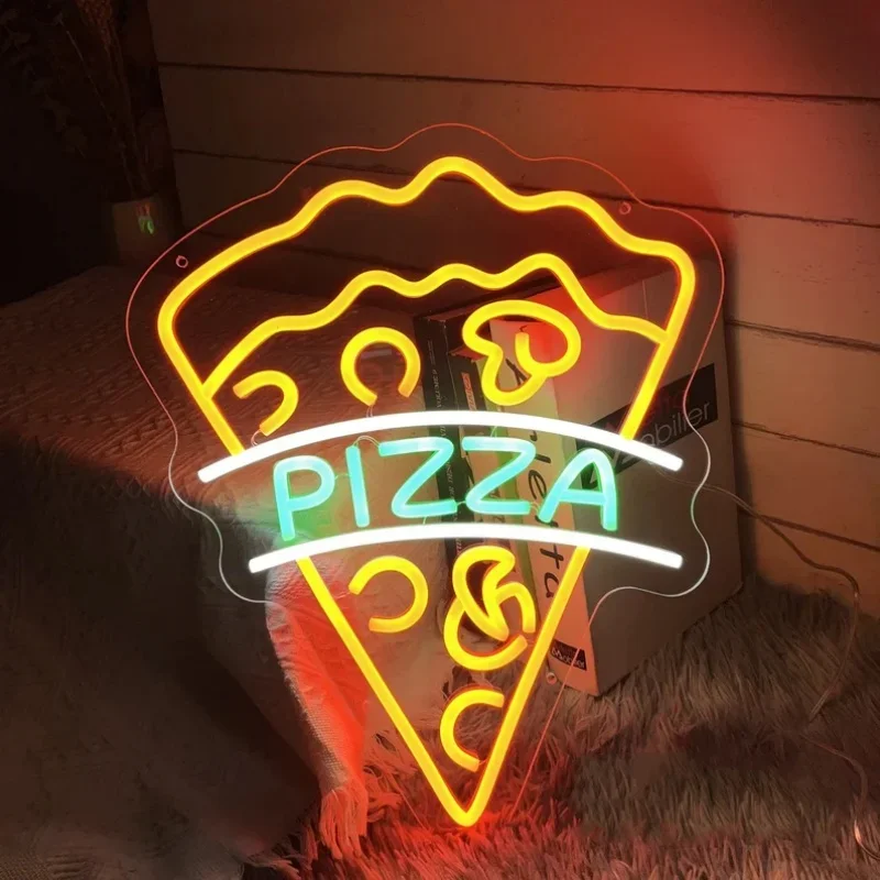 

PIZZA Неоновая вывеска Светодиодные неоновые вывески для магазина фаст-фуда Ресторан Настенный декор Магазин Вывеска Ручная работа Художественный свет Любитель пиццы Открытие Подарок