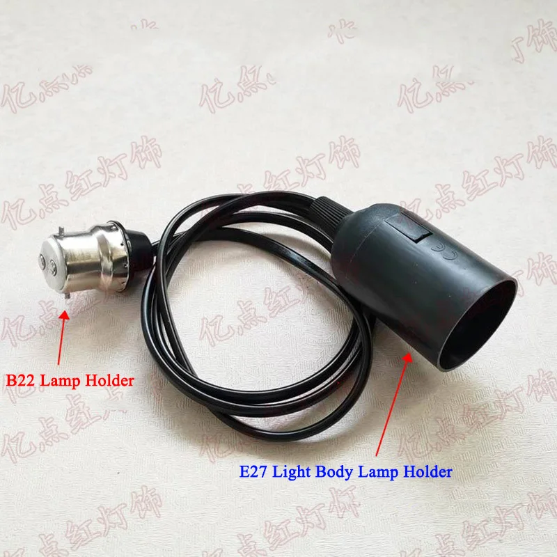 Extension Cord Wires Lamp Holder B22 to E27 Lengthened Lamp Head Vintage Bayonet to Screw Shade Adapter Hanging Lantern Hanging